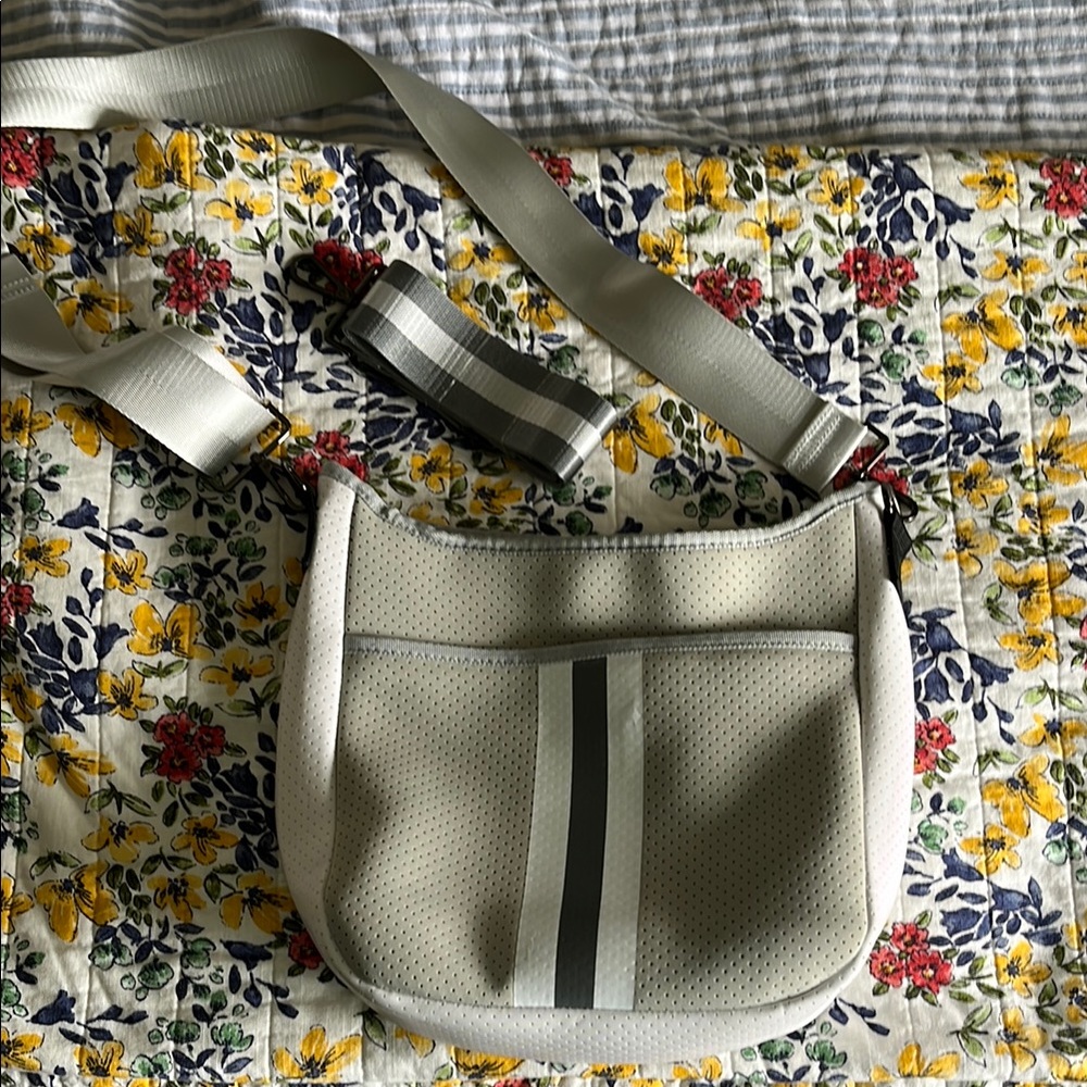 Sage Gray Structured Crossbody Bag with Minimalist Design